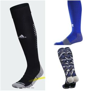 Under Armour Blue, Adidas Black TCK Camo Tall knee high Athletic Socks